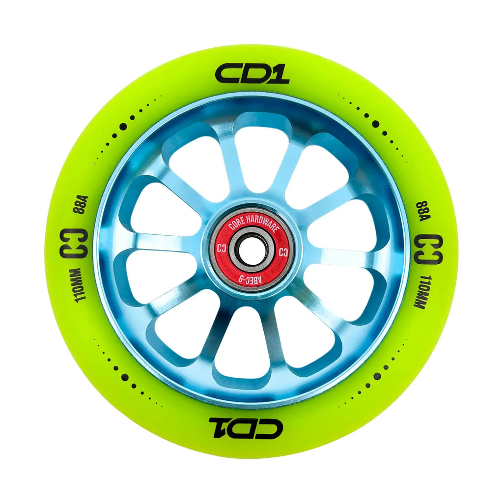 CORE Scooter Wheel CORE CD1 Scooter Wheel 110mm - Blue/Lime