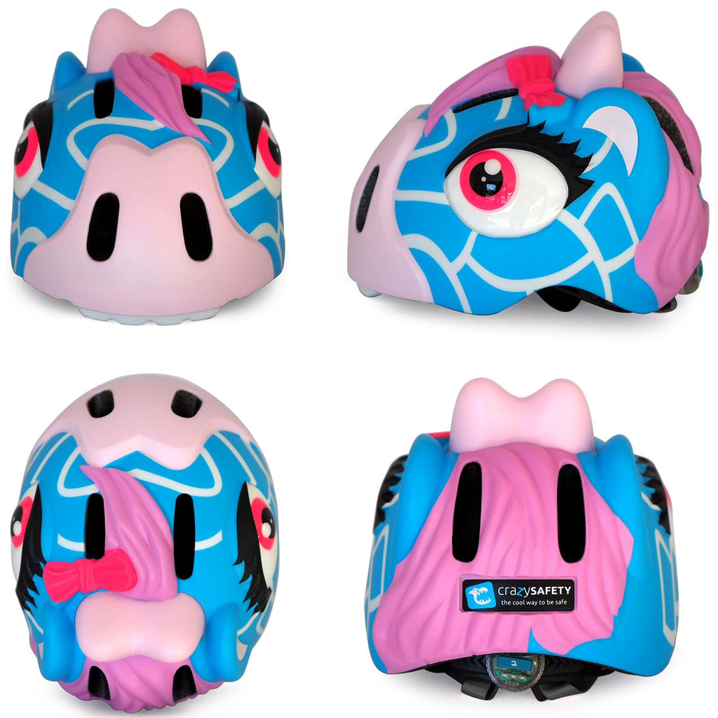 Crazy Safety Helmet Crazy Safety Animal Kids Helmet - Blue Giraffe