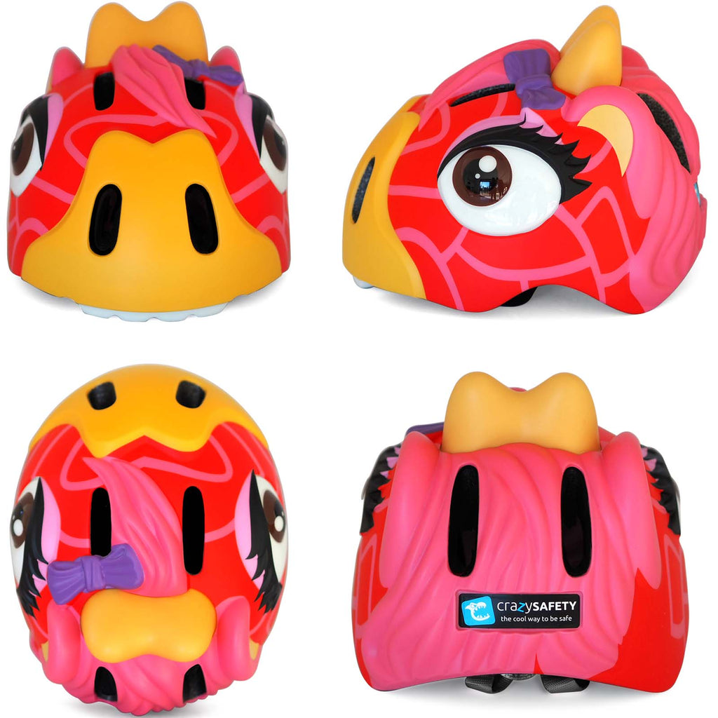 Crazy Safety Helmet Crazy Safety Animal Kids Helmet - Red Giraffe