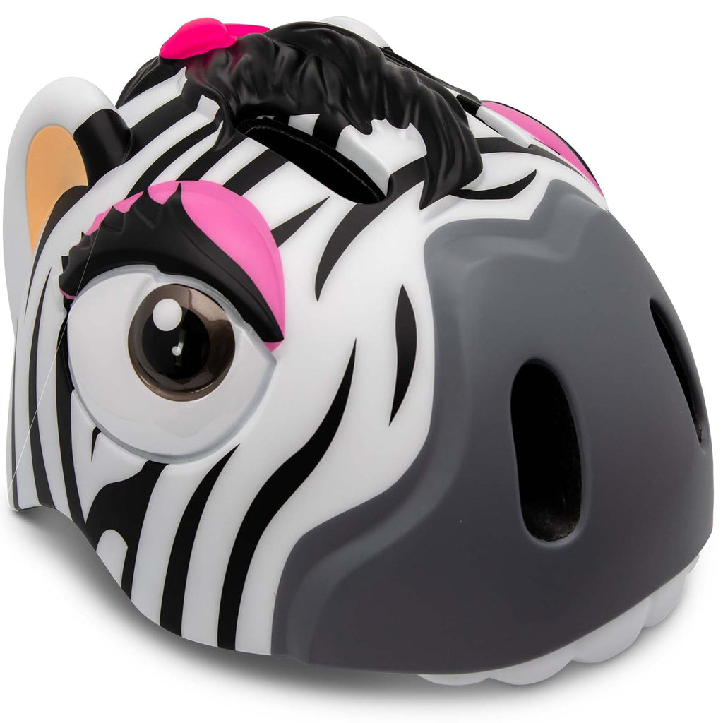 SWAG Distribution Bicycle Helmets Crazy Safety Animal Kids Helmet - Black/White Zebra