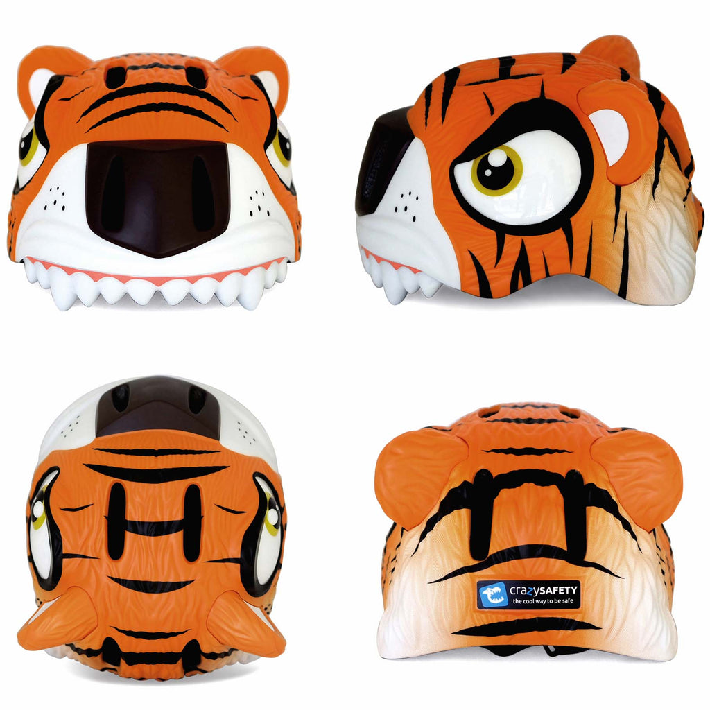 SWAG Distribution Bicycle Helmets Crazy Safety Animal Kids Helmet - Orange Tiger