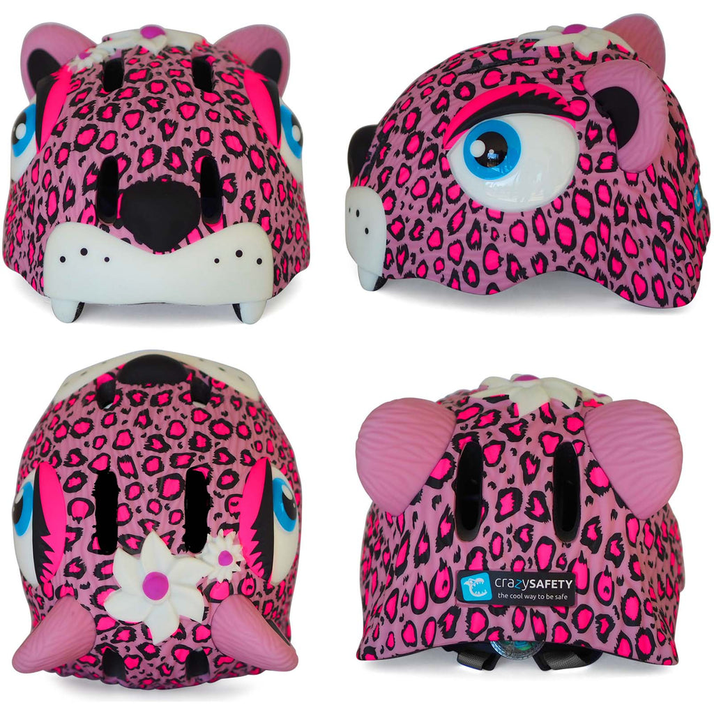 SWAG Distribution Bicycle Helmets Crazy Safety Animal Kids Helmet - Pink Leopard