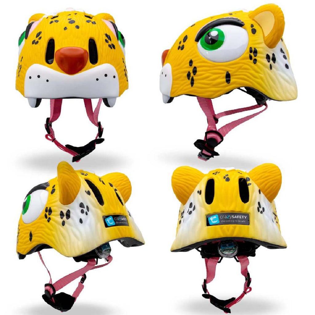 SWAG Distribution Bicycle Helmets Crazy Safety Animal Kids Helmet - Yellow Leopard