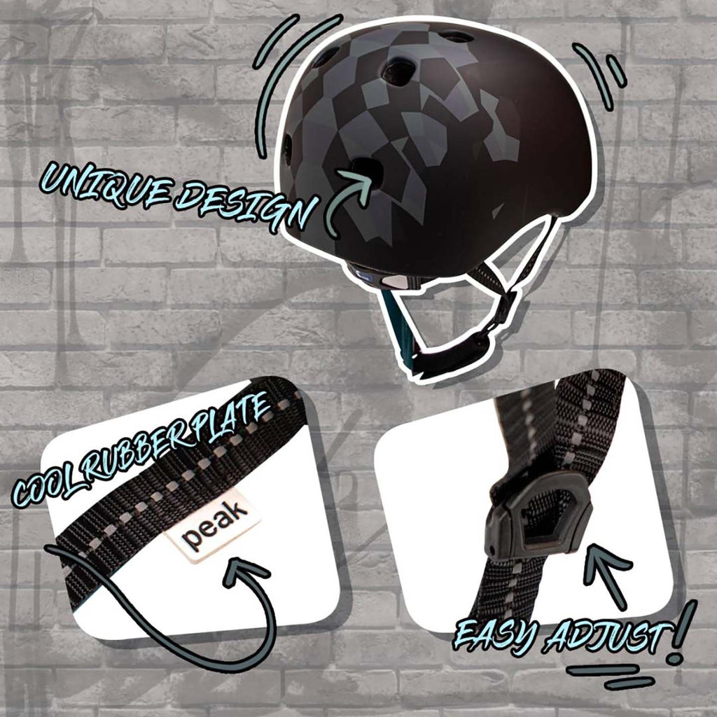 SWAG Distribution Helmet Crazy Safety Ramp Helmet - Black Squares