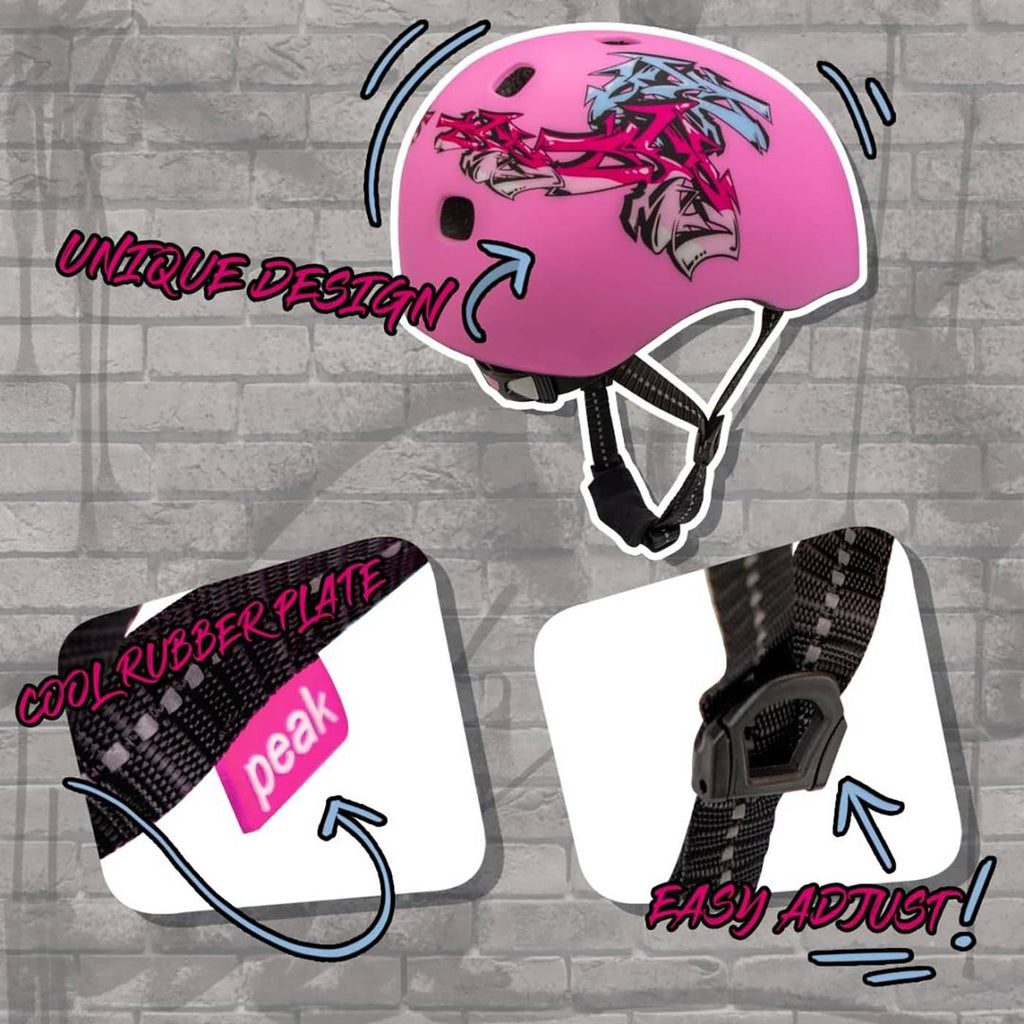 SWAG Distribution Helmet Crazy Safety Ramp Helmet - Pink Grafitti