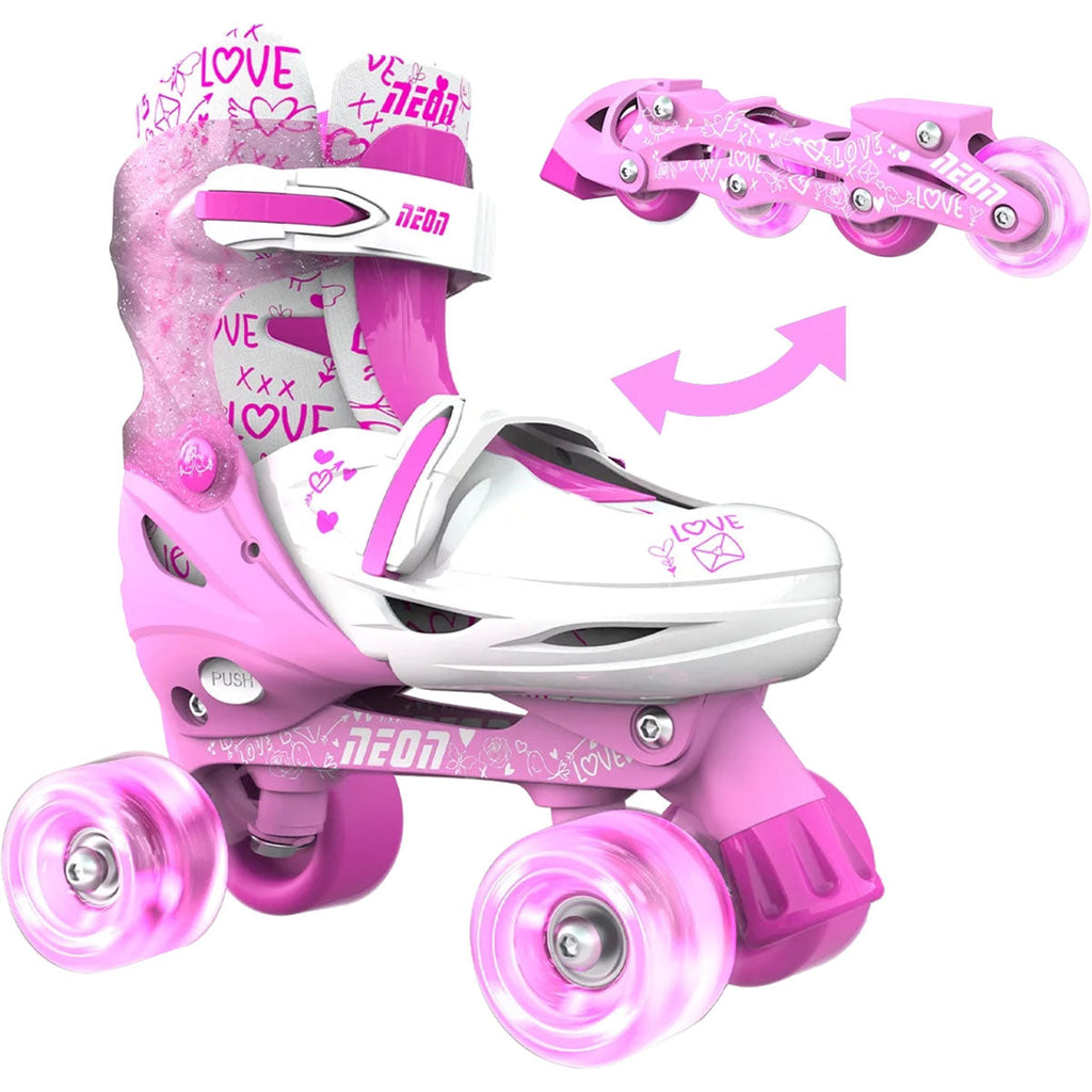 Yvolution Roller Skates Pink Yvolution Neon Combo 2-In-1 Adjustable Roller Skates